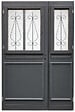 GD MENUISERIES - Porte d'entrée Bois Tiercée Mathilde Gris Anthr, H215xL140 cm Côte Tableau p.Droit, (Poignee, Barillet ref IN158RPL2 - IN303NEW) - vignette