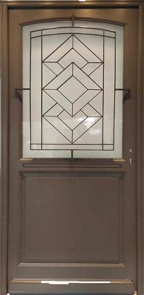 GD MENUISERIES - Porte d'entrée Bois Vitrée Elodie Gris Quartz, H215 x L90 cm Côte Tableau p. Gauche (Poignee, Barillet ref 010403FP) - large