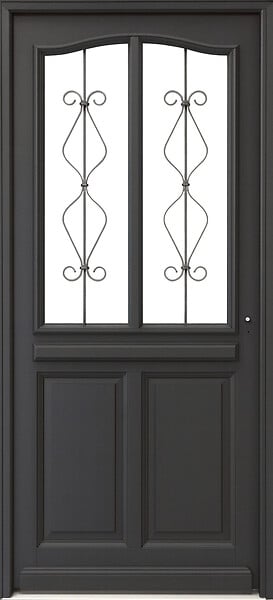 GD MENUISERIES - Porte d'entrée Bois Vitrée Sandro Gris Anthr., H200 x L90 cm Côte Tableau p.Gauche, (Poignée, Barillet ref N158RPL -IN158RCI) - large