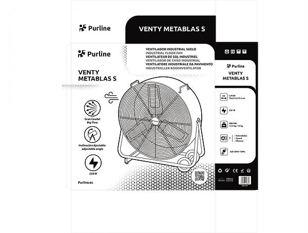 PURLINE - Ventilateur de sol industriel 250W avec pales en aluminium - large