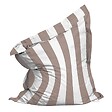 OVIALA - Housse vide de pouf rayé XL imperméable 140x120 cm taupe et blanc - Solys - vignette