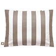 OVIALA - Housse vide de pouf rayé XL imperméable 140x120 cm taupe et blanc - Solys - vignette