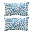 OVIALA - Lots de 2 coussins rectangulaire bleu ciel 50 x 30cm - Pipa - vignette