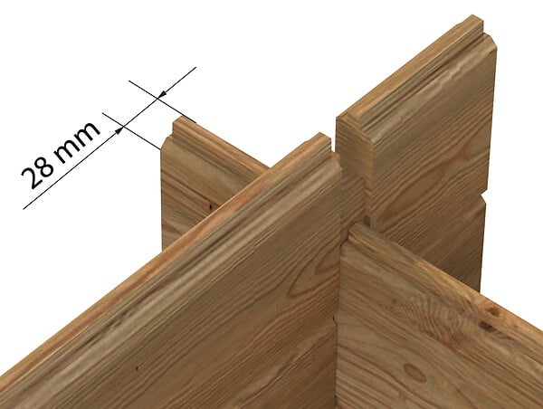 WHITE WOOD - Abri de jardin en bois Valence 2 traité autoclave ép.28mm - White Wood - 9,5m² - large