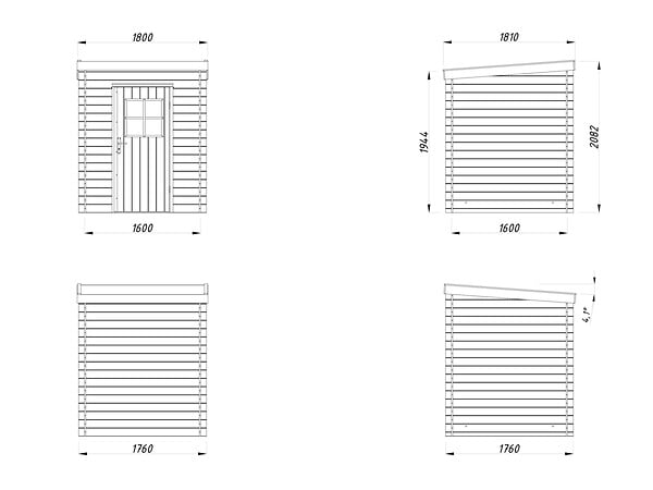 WHITE WOOD - Abri de jardin en bois Zoé 1 traité autoclave ép.19mm - White Wood - 3,2m² - large