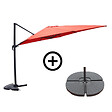 CONCEPT USINE - Ensemble parasol  terracotta 3x4m et 4 dalles à lester CESARE - vignette