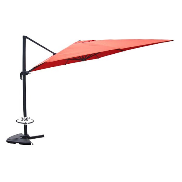 CONCEPT USINE - Ensemble parasol  terracotta 3x4m et 4 dalles à lester CESARE - large