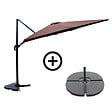 CONCEPT USINE - Ensemble parasol  marron 3x4m et 4 dalles à lester CESARE - vignette