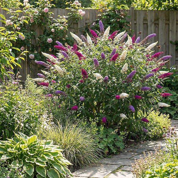 BLOOMIQUE - Lot de 2 - Buddleja Davidii Tricolor - Fleurs tricolores - H. 30-40 cm - P. 17 cm - large
