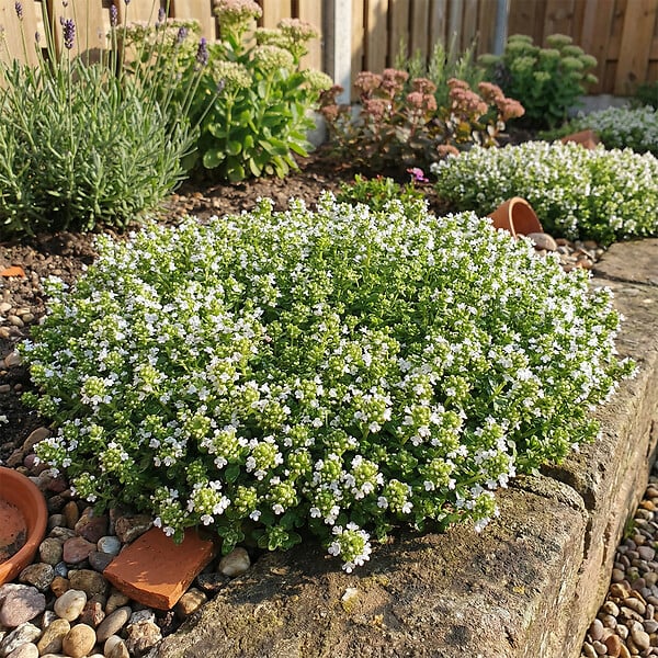 BLOOMIQUE - Lot de 3 - Thymus Albiflorus - Thym rampant - Rustique - Vivace - Couvre-sol - Persistant - P. 9 cm - large