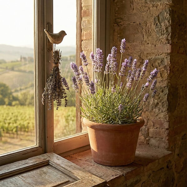BLOOMIQUE - Lot de 6 - Lavandula Munstead - Lavande véritable - Rustique - Parfumée - H. 10-20 cm - P. 9 cm - large