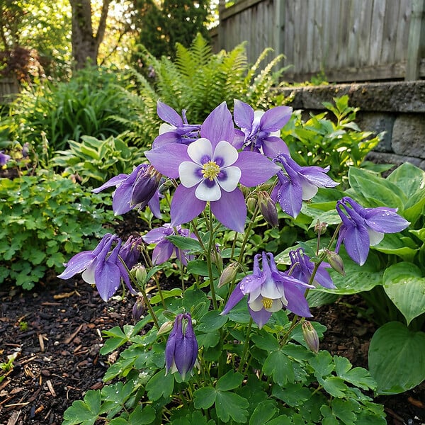 BLOOMIQUE - Lot de 6 - Aquilegia Caerulea ‘Spring Magic Blue & White’ - Ancolie - H. 10-20 cm - P. 9 cm - large