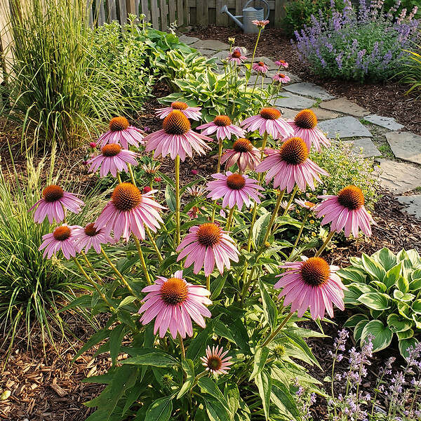 BLOOMIQUE - Lot de 3 - Echinacea purpurea - Échinacée pourpre - Floraison abondante - H. 10-20 cm - P. 9 cm - large