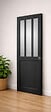 GD MENUISERIES - Porte Coulissante Atelier Noir vitre depoli H204 x L83 cm, serrure condamnation - vignette