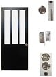 GD MENUISERIES - Porte Coulissante Atelier Noir vitre depoli H204 x L83 cm, serrure condamnation - vignette