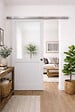 GD MENUISERIES - Porte Coulissante Atelier Blanc H204 x L93 cm sans meneau, Rail Alu, Coquilles - vignette