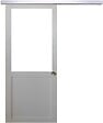 GD MENUISERIES - Porte Coulissante Atelier Blanc H204 x L93 cm sans meneau, Rail Alu, Coquilles - vignette