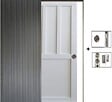 GD MENUISERIES - Porte Coulissante Atelier blanc 2 panneaux H204 x L73 cm, Galandage - vignette
