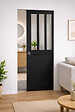 GD MENUISERIES - Porte Coulissante Atelier Noir H204 x L83 cm, Galandage - vignette