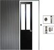 GD MENUISERIES - Porte Coulissante Atelier Noir H204 x L83 cm, Galandage - vignette