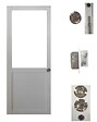 GD MENUISERIES - Porte Coulissante Atelier Blanc H204 x L93 cm sans meneau, serrure condamnation - vignette