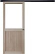 GD MENUISERIES - Porte Coulissante Atelier placage chene Vitrée H204 x L73 cm, Rail Alu bandeau noir, Coquilles - vignette