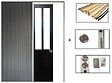 GD MENUISERIES - Porte Coulissante Atelier Noir H204 x L93 cm, Galandage, kit de finition - vignette