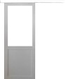 GD MENUISERIES - Porte Coulissante Atelier Blanc H204 x L73 cm sans meneau, Rail alu Bandeau Blanc - vignette