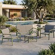OVIALA - Salon de jardin 4 places en aluminium vert kaki - Leki - vignette