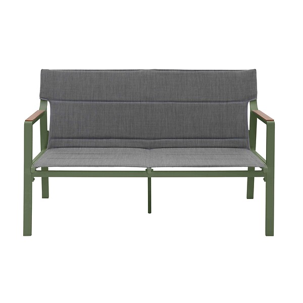 OVIALA - Salon de jardin 4 places en aluminium vert kaki - Leki - large
