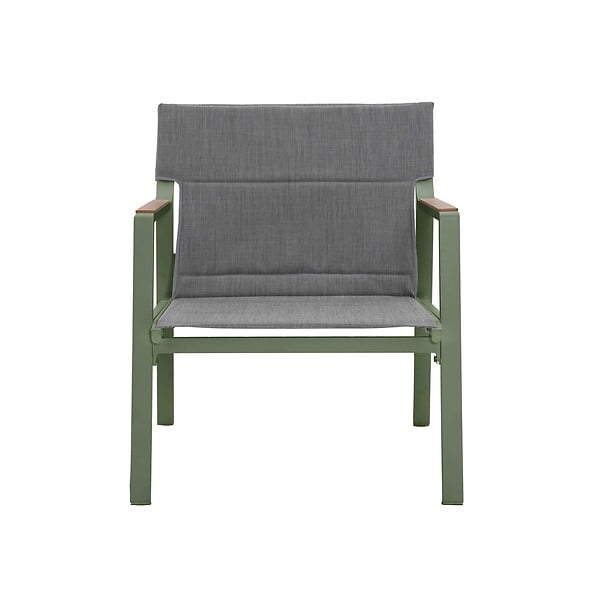 OVIALA - Salon de jardin 4 places en aluminium vert kaki - Leki - large