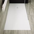 STANO - Receveur de douche 100 x 200 cm extra plat PURE en résine surface ardoisée blanc Grille blanche - vignette