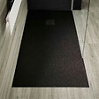 STANO - Receveur de douche 90 x 130 cm extra plat PURE en résine surface ardoisée noir Grille noire - vignette