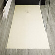 STANO - Receveur de douche 90 x 180 cm extra plat PURE en résine surface ardoisée beige Grille beige - vignette