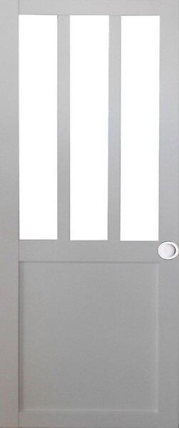 GD MENUISERIES - Porte Coulissante Atelier Blanc H204 x L73 cm, Coquilles blanc - large