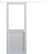 GD MENUISERIES - Porte Coulissante Atelier Blanc H204 x L73 cm sans meneau, Rail alu Bandeau Blanc, Coquilles blanc - vignette