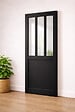 GD MENUISERIES - Porte Coulissante Atelier Noir H204 x L83 cm - vignette