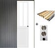 GD MENUISERIES - Porte Coulissante Atelier Blanc H204 x L73 cm, Galandage, kit finition (coquille et tire doigt) - vignette