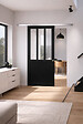 GD MENUISERIES - Porte Coulissante Atelier Noir H204 x L73 cm, Rail Alu, Coquilles - vignette