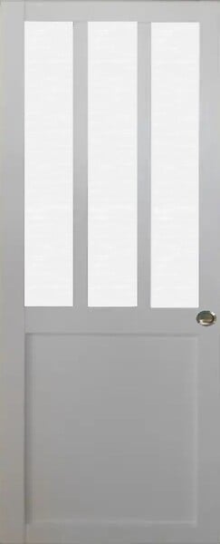 GD MENUISERIES - Porte Coulissante Atelier Blanc vitre depoli H204 x L93 cm, Coquilles - large