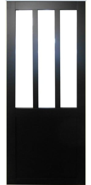 GD MENUISERIES - Porte Coulissante Atelier Noir H204 x L73 cm - large