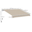 OUTSUNNY - Store banne manuel rétractable alu. polyester imperméabilisé haute densité 4 x 2,5 m beige - vignette