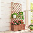 OUTSUNNY - Jardinière avec treillis - bac à fleurs - jardinière sur pied - dim. 72,5L x 31,5l x 149,5H cm inserts d'irrigation inclus bois sapin pré-huilé - vignette
