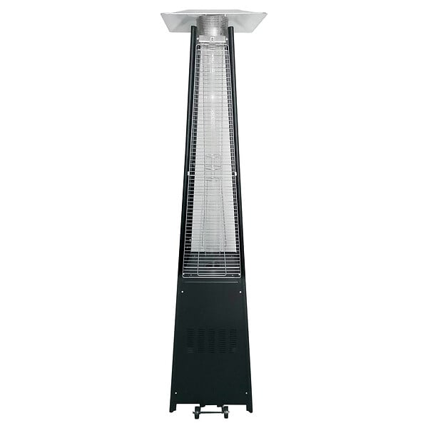 HAPPY GARDEN - Parasol chauffant gaz STOCKHOLM 13kW acier noir + housse de protection - large
