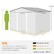OUTSUNNY - Abri de jardin - remise pour outils - cabanon double porte coulissante - fondation incluse - dim. 277L x 191l x 192H cm - tôle d'acier ondulée grise - vignette
