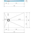 WEDI - Receveur de douche à carreler 120 x 90 Fundo Primo rectangle écoulement excentré + bonde horizontale + kit d'étanchéité - vignette