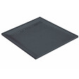 U-TILE - Receveur résine 100 x 100 cm gris ardoise effet ardoise - grille caniveau excentrée - vignette