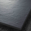 U-TILE - Receveur résine 100 x 100 cm gris ardoise effet ardoise - grille caniveau excentrée - vignette