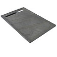 U-TILE - Receveur pierre naturelle ardoise claire 150 x 100 cm - grille caniveau acier excentrée - vignette