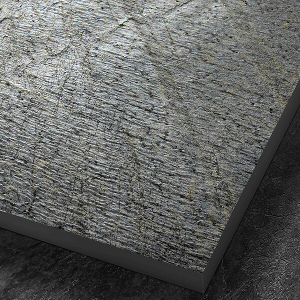 U-TILE - Receveur pierre naturelle ardoise claire 150 x 100 cm - grille caniveau acier excentrée - large